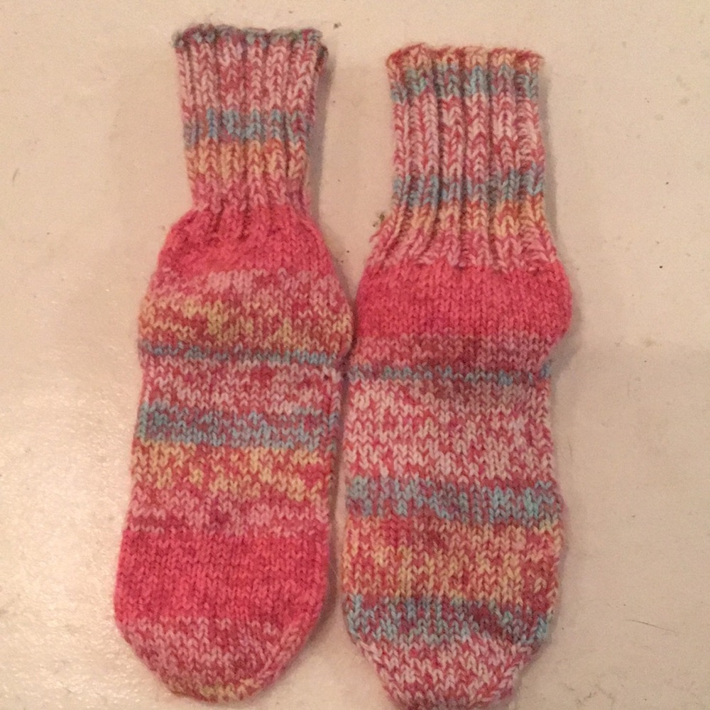 Hand Knit Wool Socks Multicolor Brand New